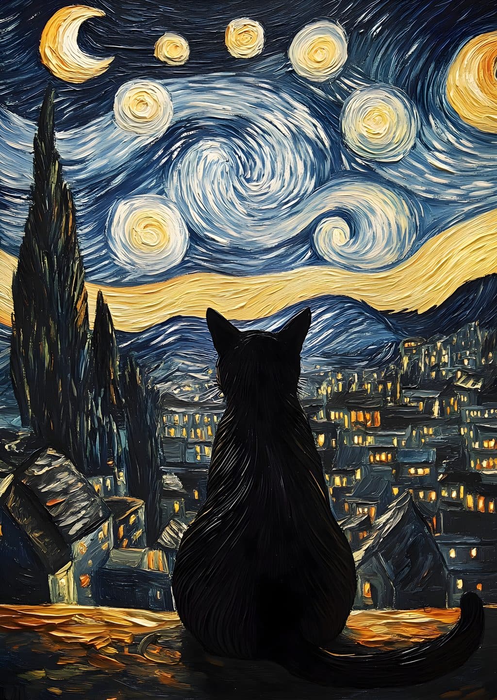 Yıldızlı Gece ve Kara Kedi