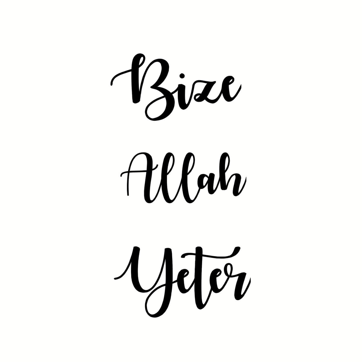 Allah Yeter: Kaligrafi Yazı