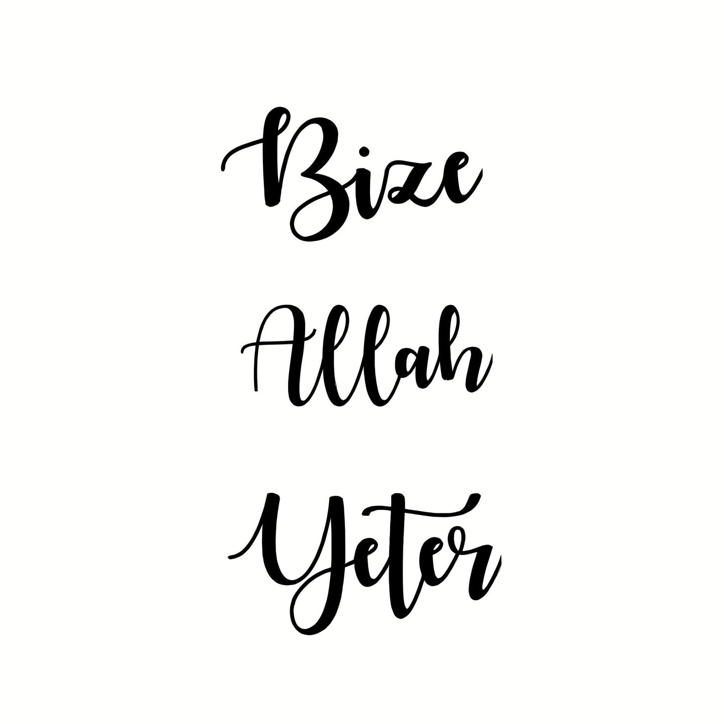Allah Yeter: Kaligrafi Yazı