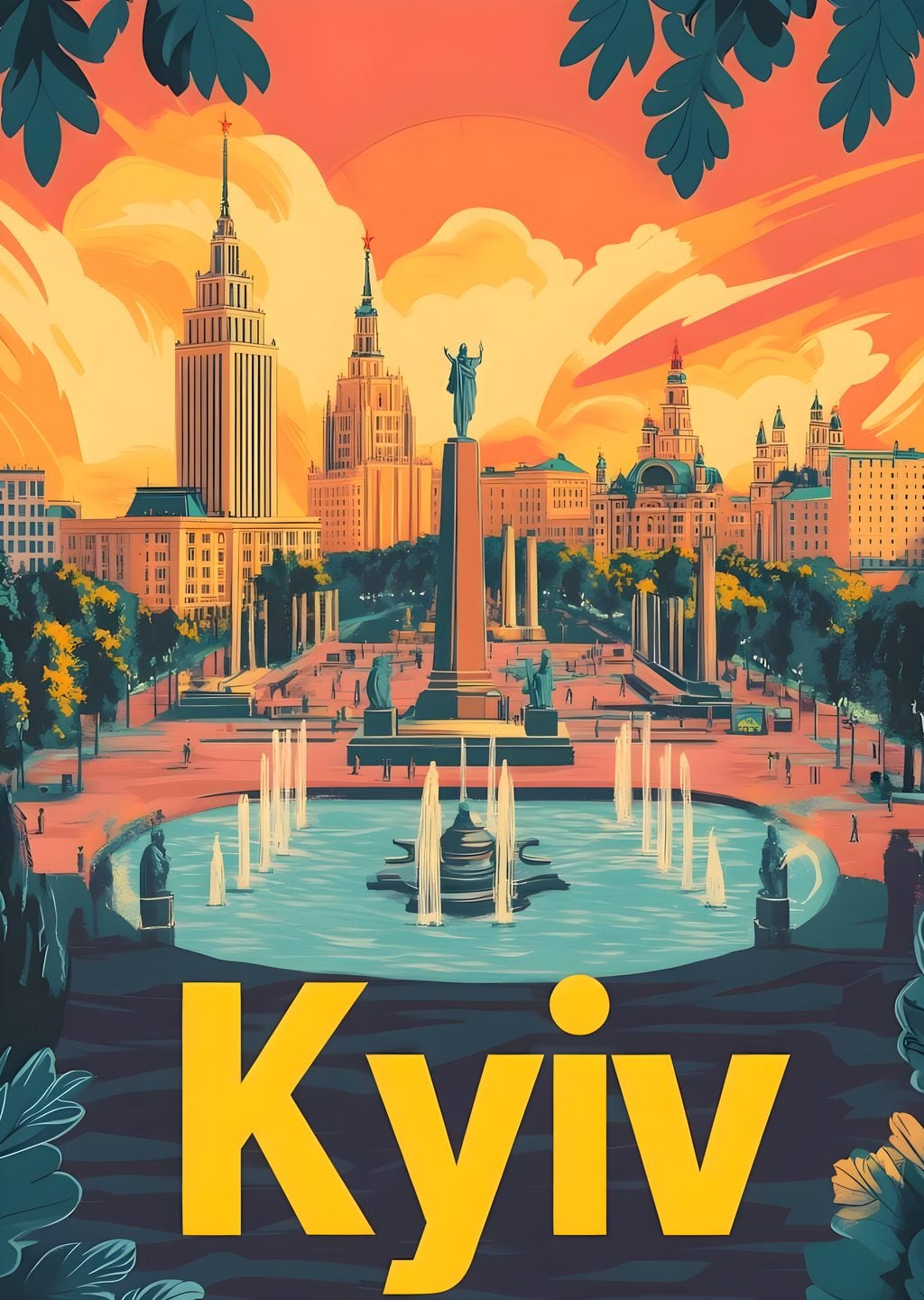 Kyiv Retro Travel Poster