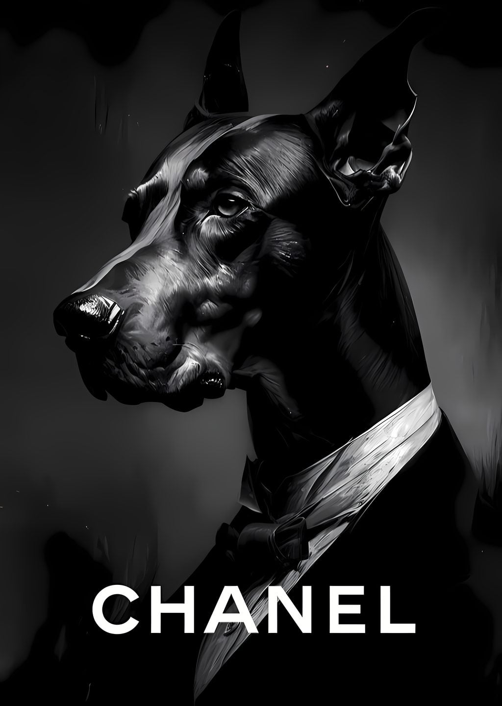 CHANEL: Siyah Boyama ve Doberman Portresi