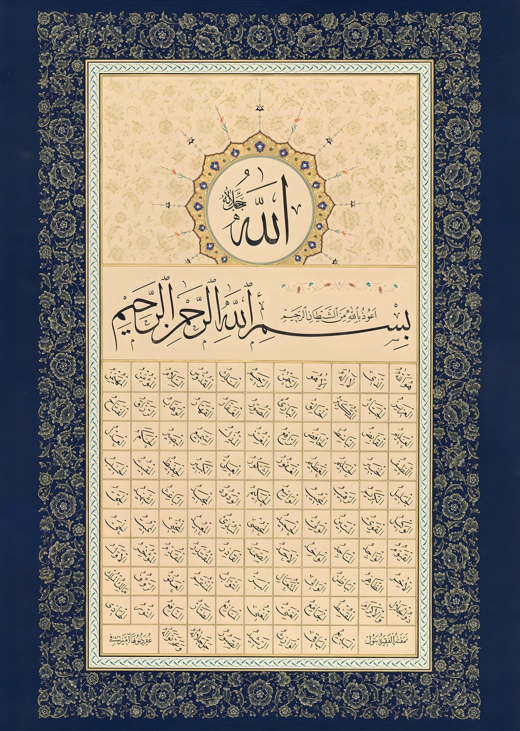 Allah'ı Göstermiş Arab Külliyeli Yazı Sanatı