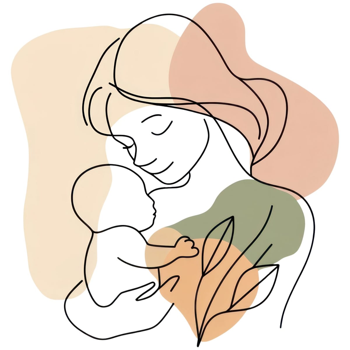 Anne ve Bebek İllüstrasyonu