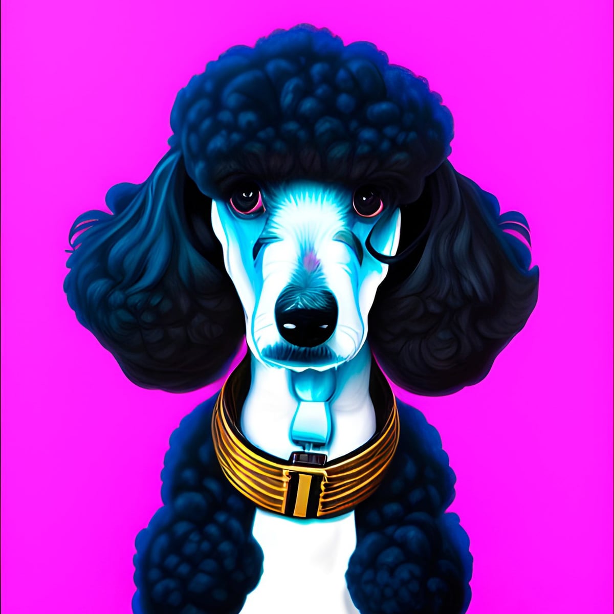 Siyah Poodle: Modern Sanat Eseri