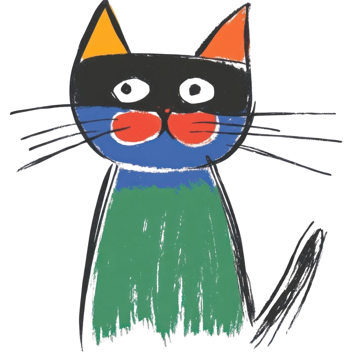 Renkli Kedi İllüstrasyonu