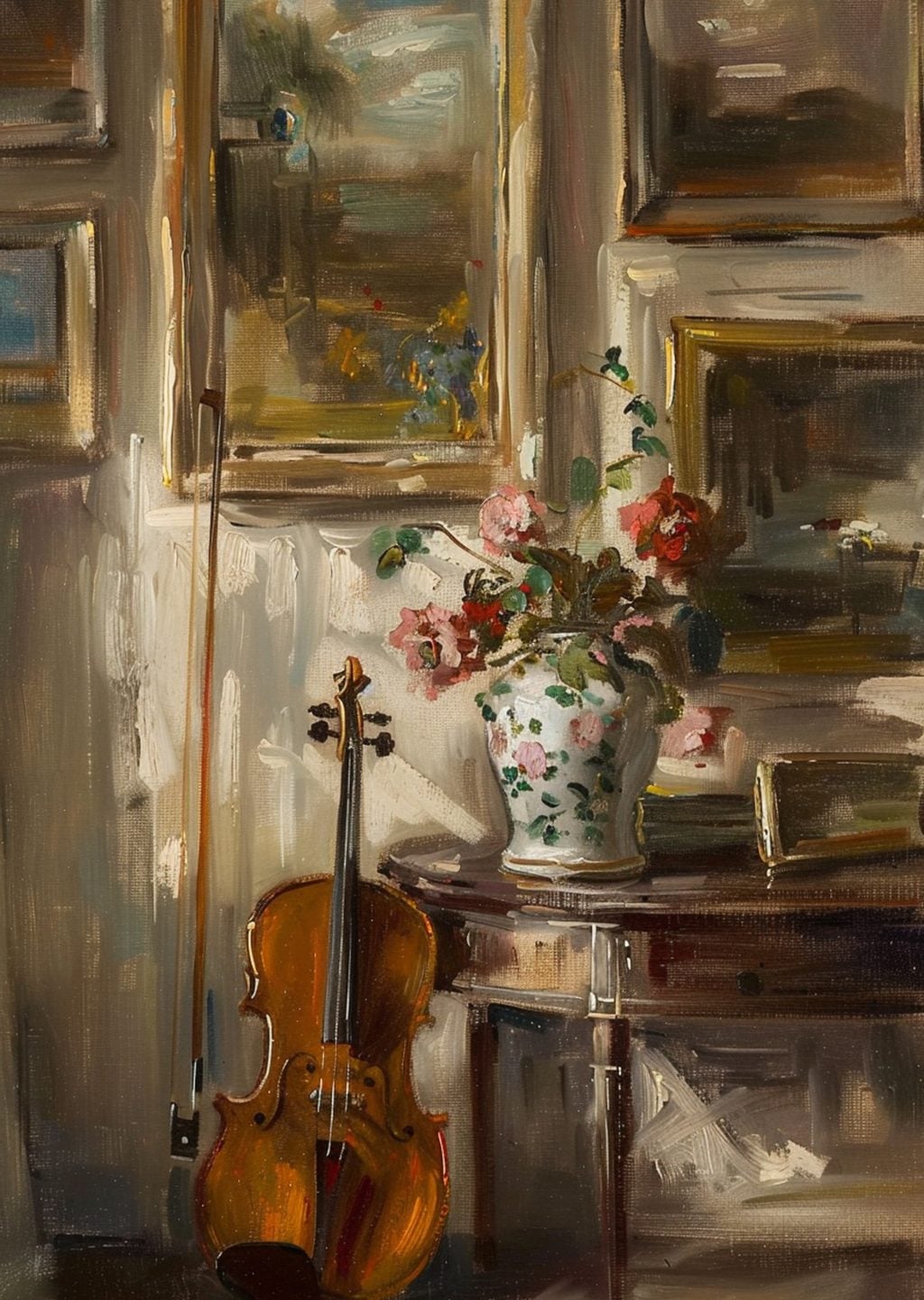 Müzik ve Sanat: Bir Viyola ve Çiçekler