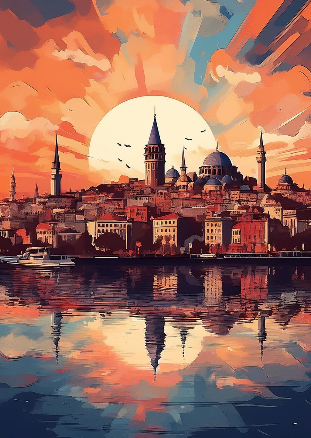 İstanbul'un Gün Batımı: Galata Kulesi Manzarası