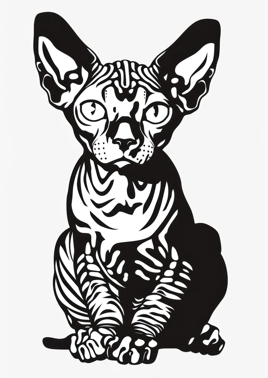 Sphynx Kedisi: Sanatsal İllüstrasyon