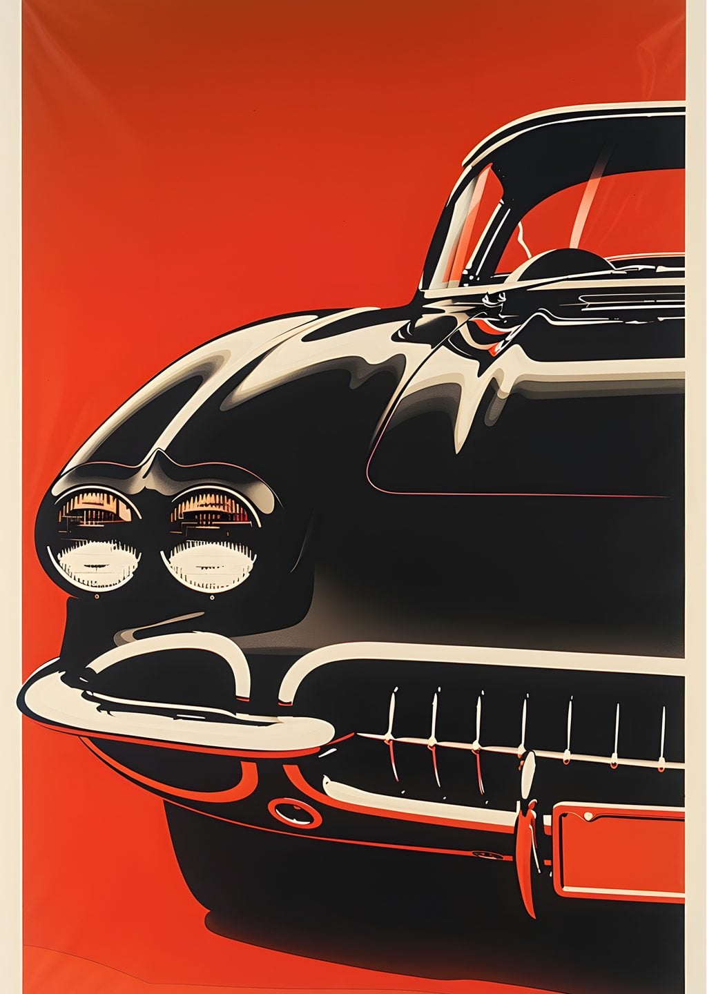 Klasik Vintage Araba Poster Sanatı