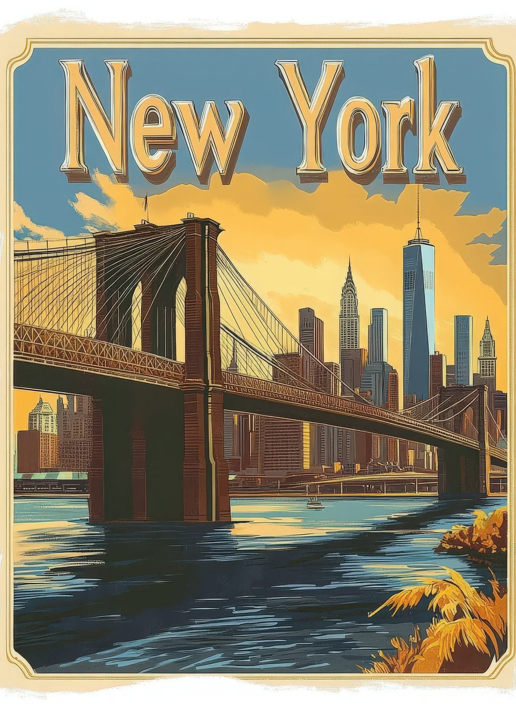 New York Şehir Manzarası Sanat Posteri