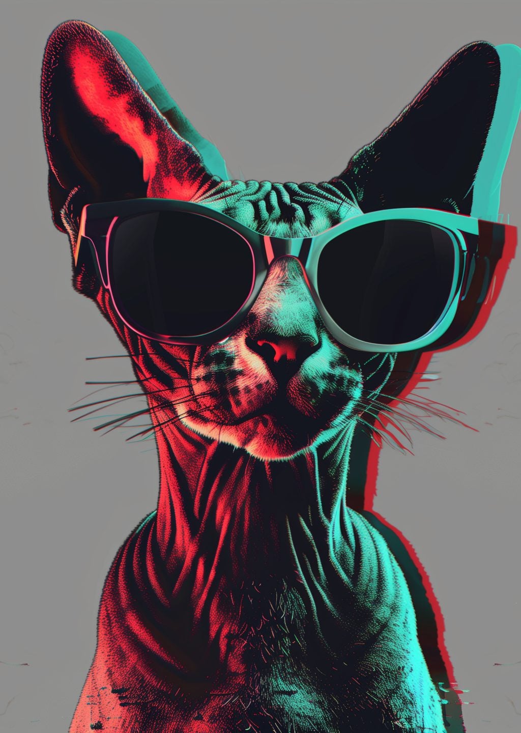 Sphynx Kedisi: Retro Gözlüklerle