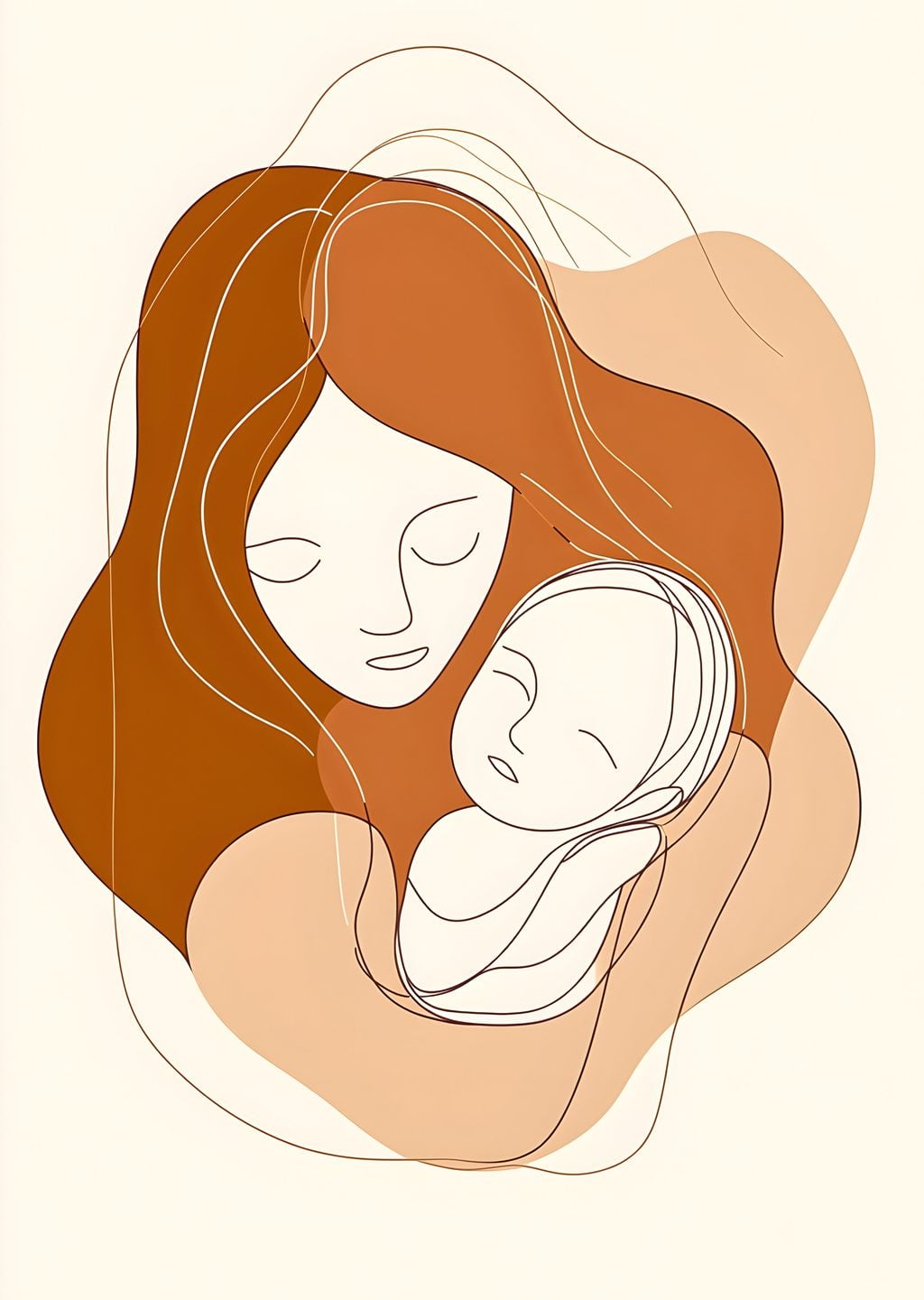 Anne ve Bebek İllüstrasyonu