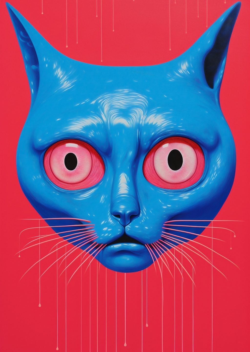 Mavi Kedi Yüzü: Soyut Sanat Eseri