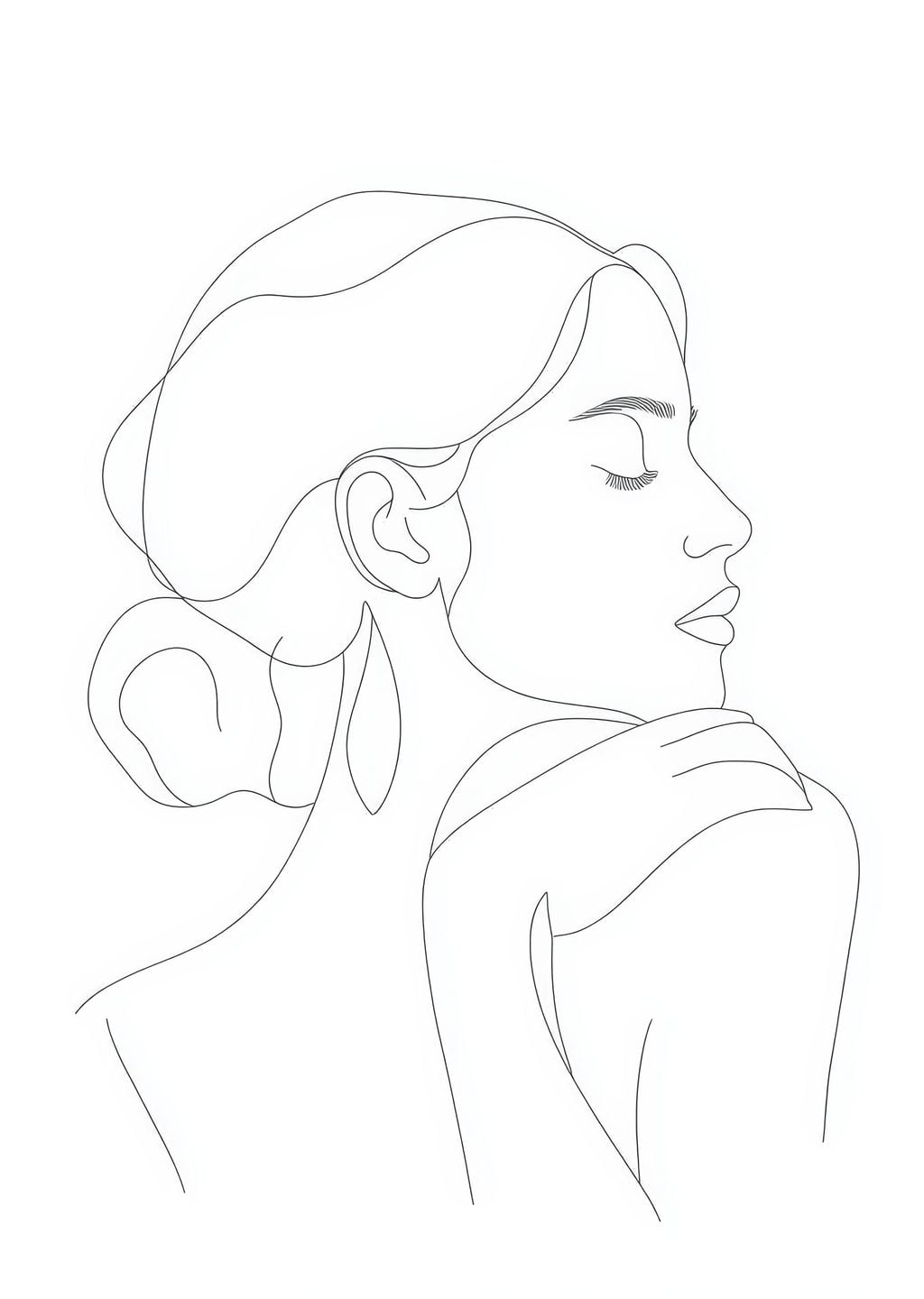 Minimalist Kadın Portresi: Tek Çizgi Sanatı