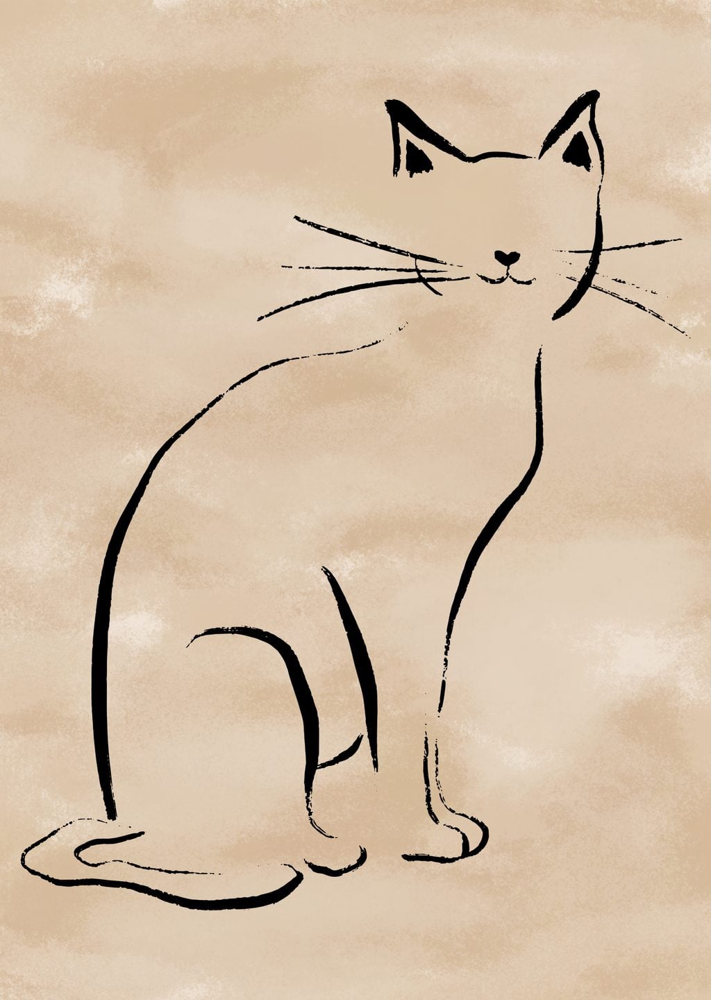 Minimalist Kedi İllüstrasyonu
