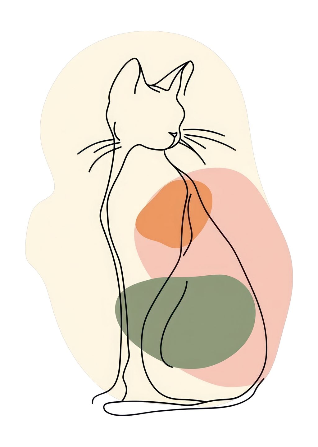Minimalist Kedi İllüstrasyonu