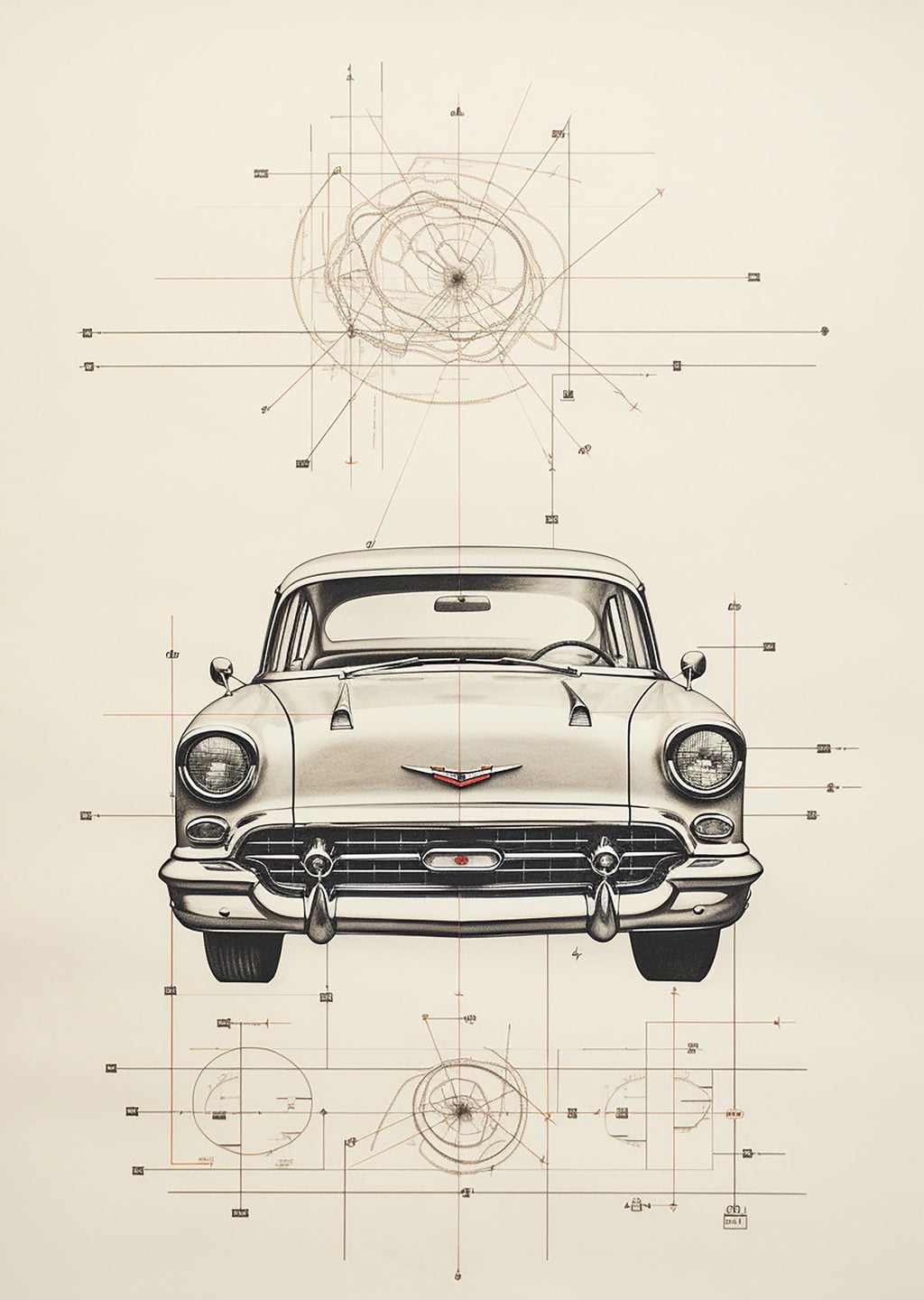 Chevrolet Bel Air Teknik Çizim