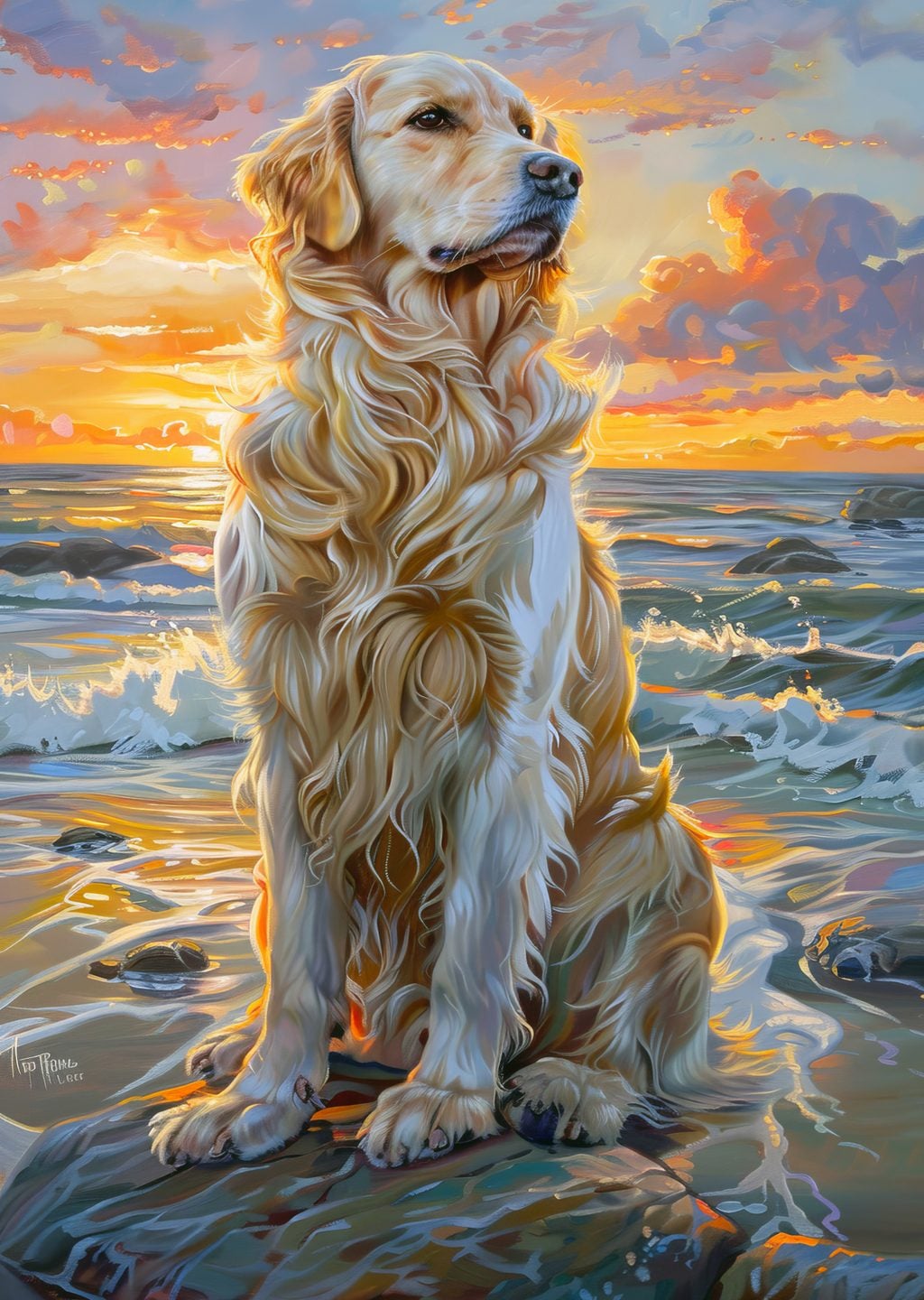 Golden Retriever: Gün Batımında