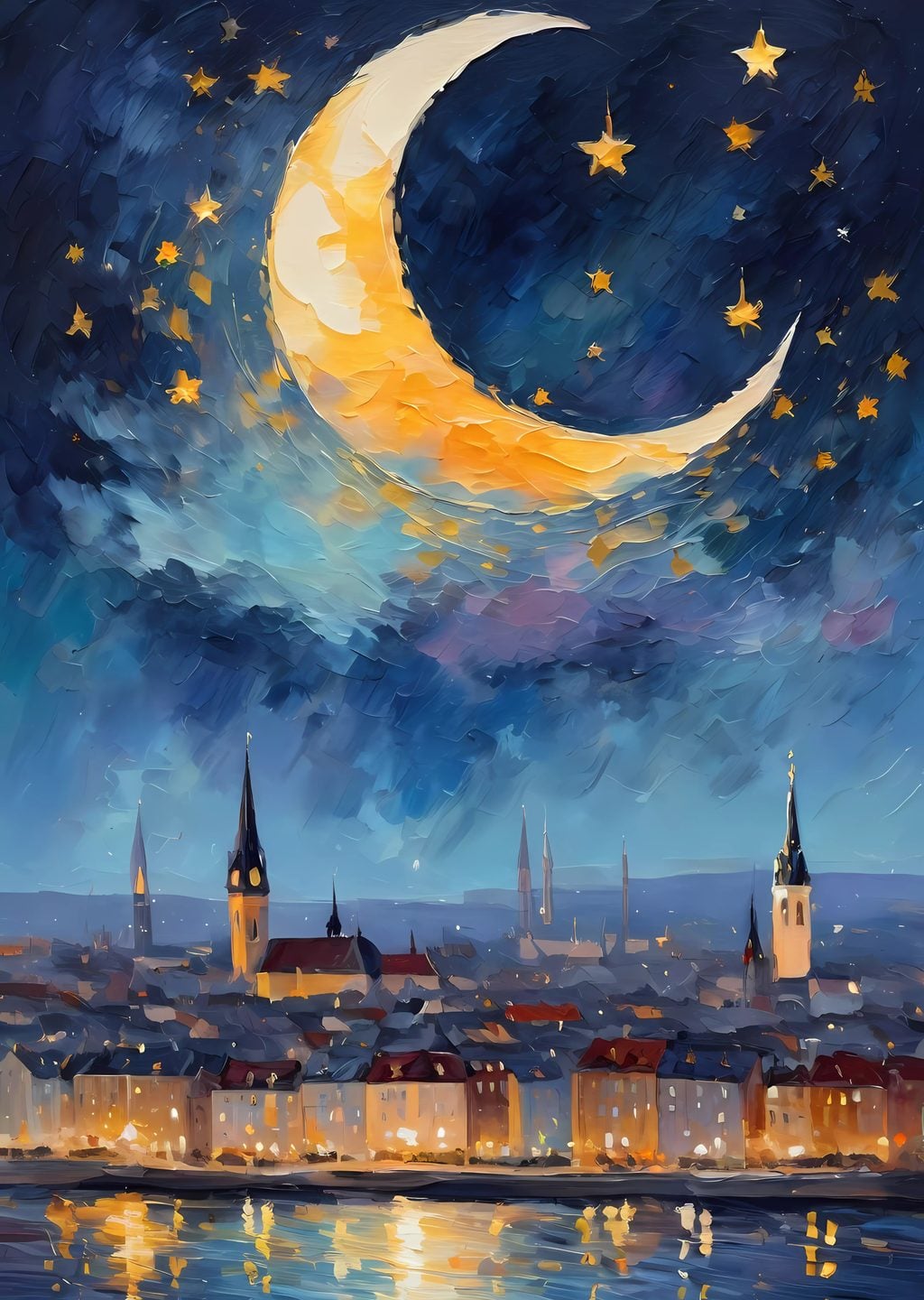 Gece Manzarası: Ay ve Yıldızlar