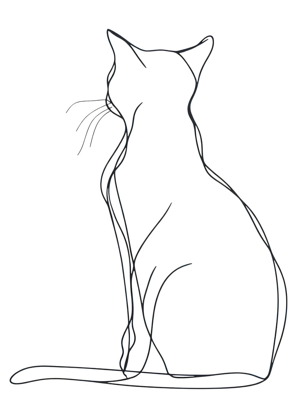 Minimalist Kedi İllüstrasyonu