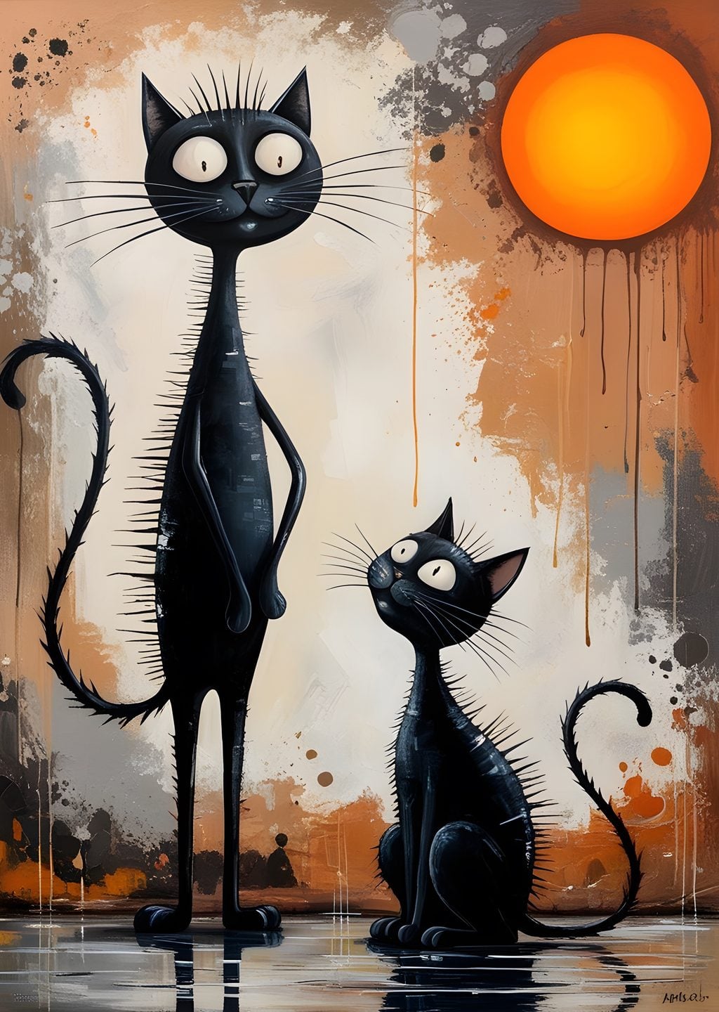 İki Uzun Boylu Kedi