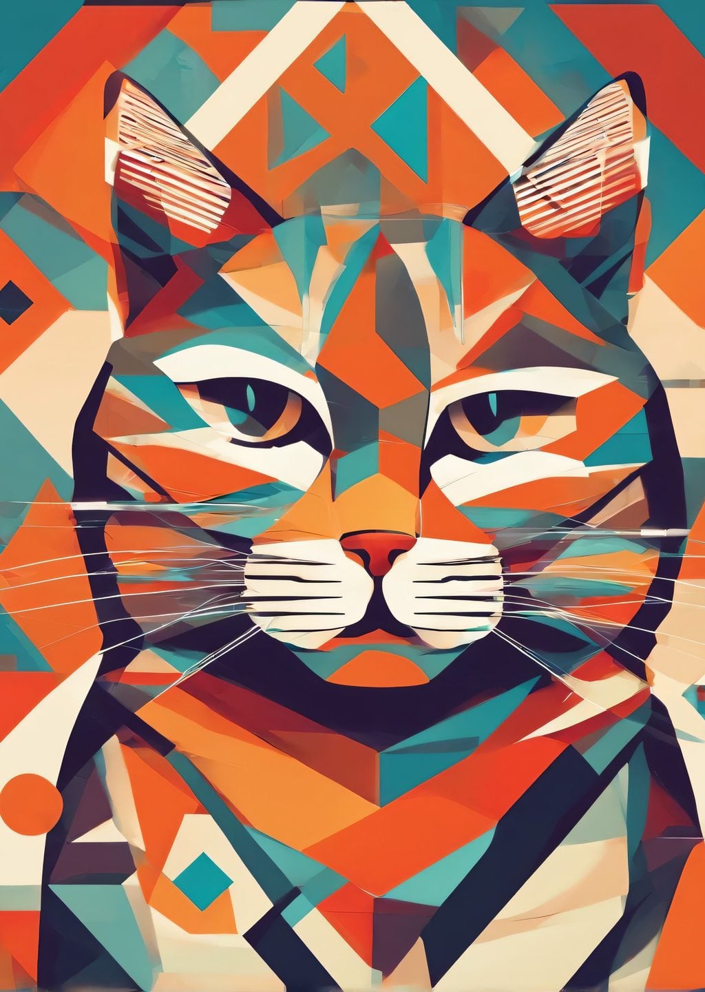 Geometrik Kedi Sanatı