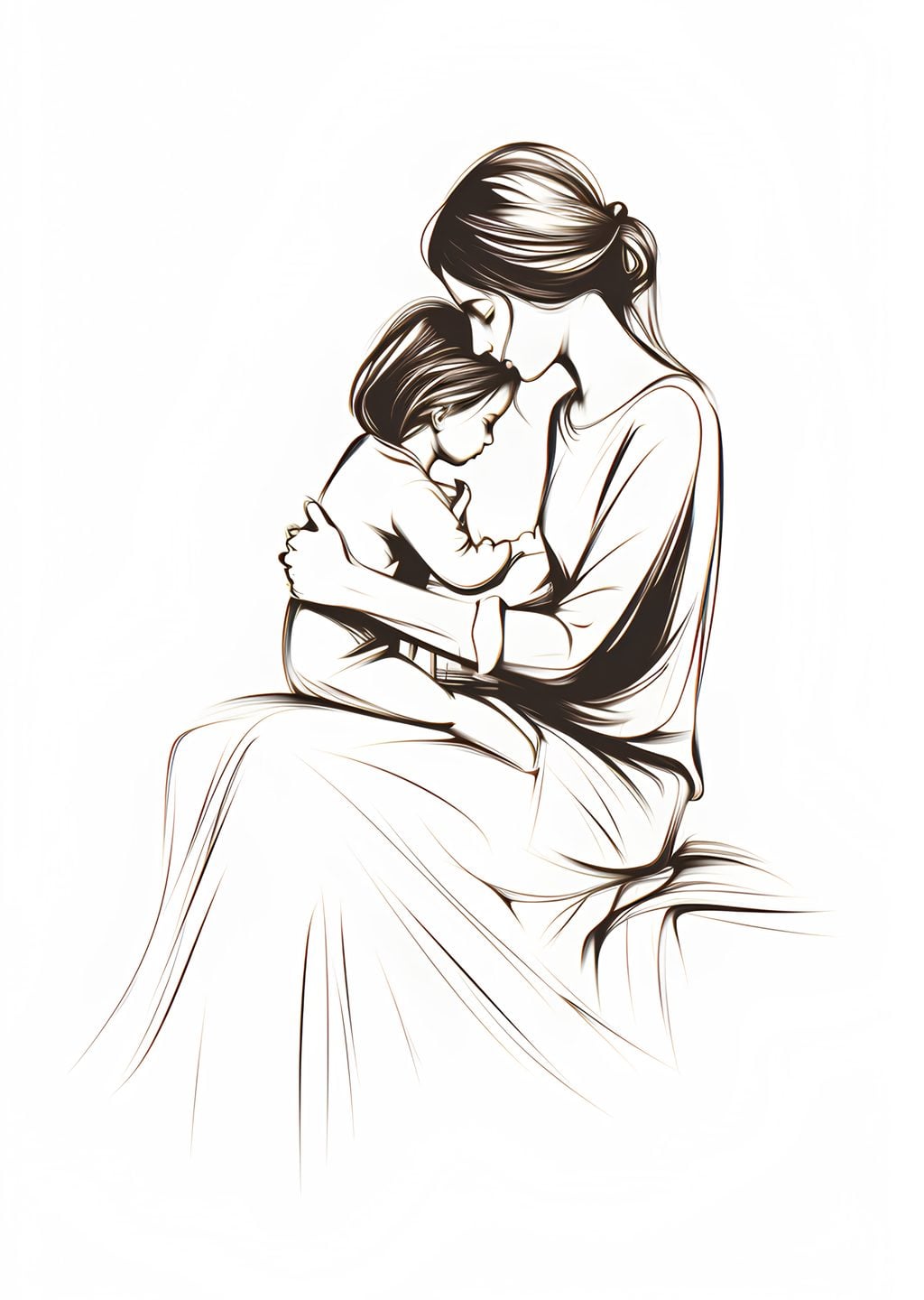 Anne ve Çocuk Sevgisi İllüstrasyonu