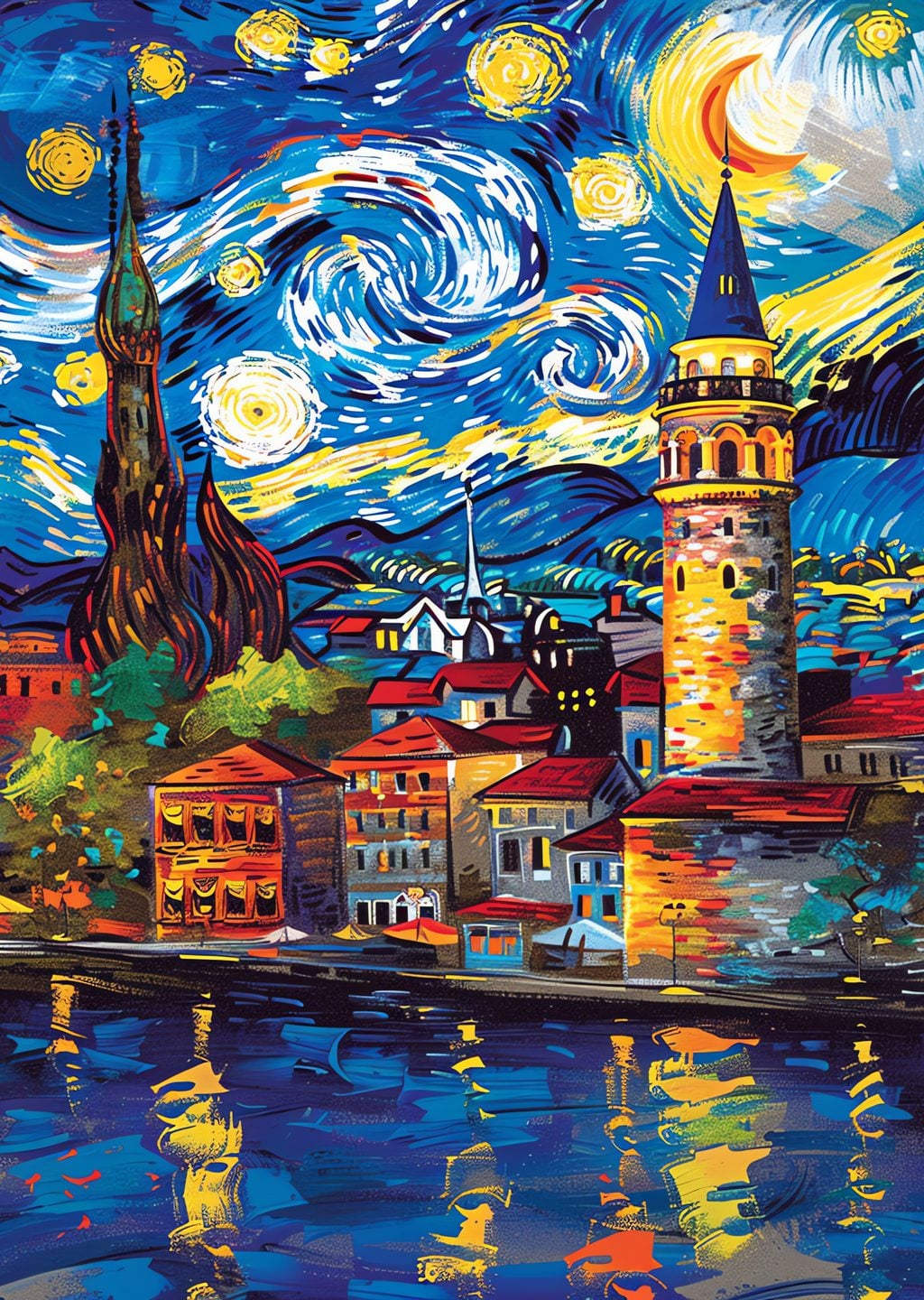 Yıldızlı Gece: İstanbul Manzarası