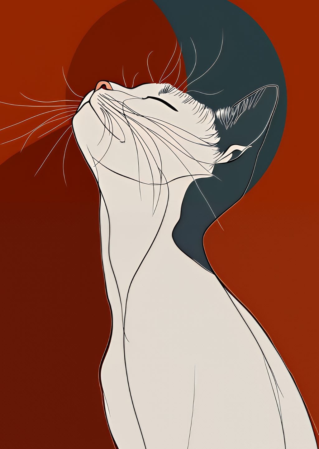 Minimalist Kedi İllüstrasyonu