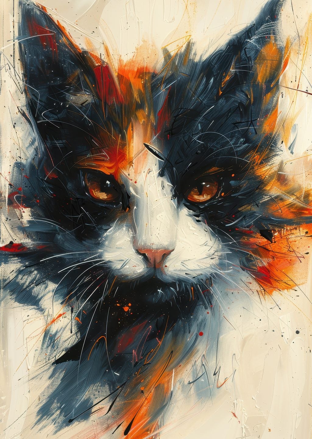 Soyut Kedi Portresi
