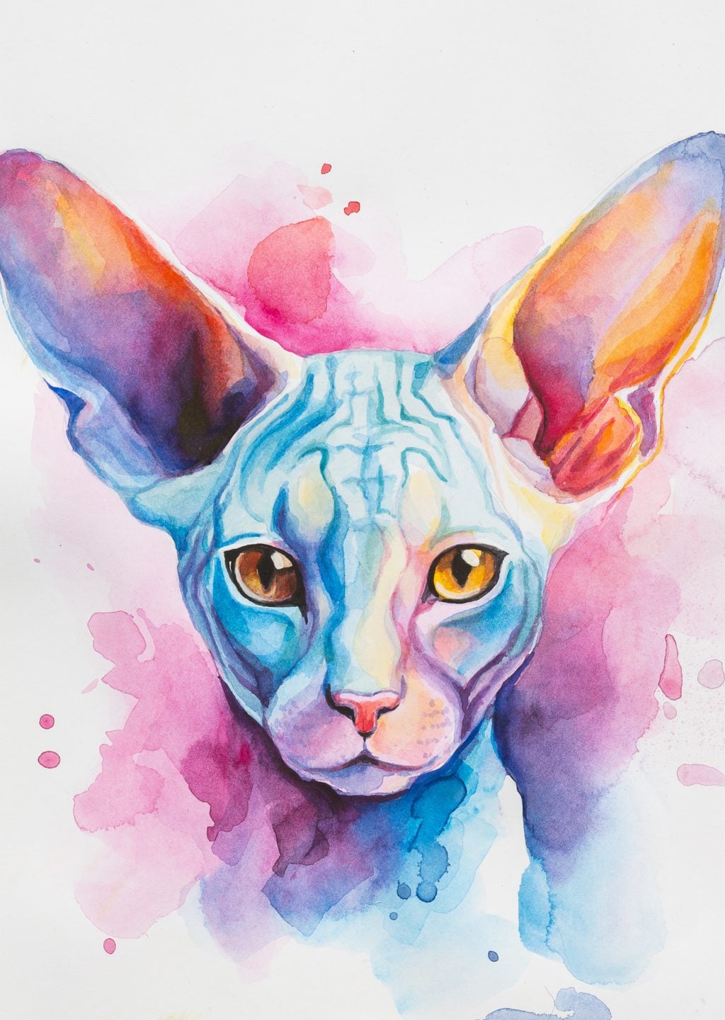 Mavi Sphynx Kedisi: Su Renkleriyle Sanat Eseri