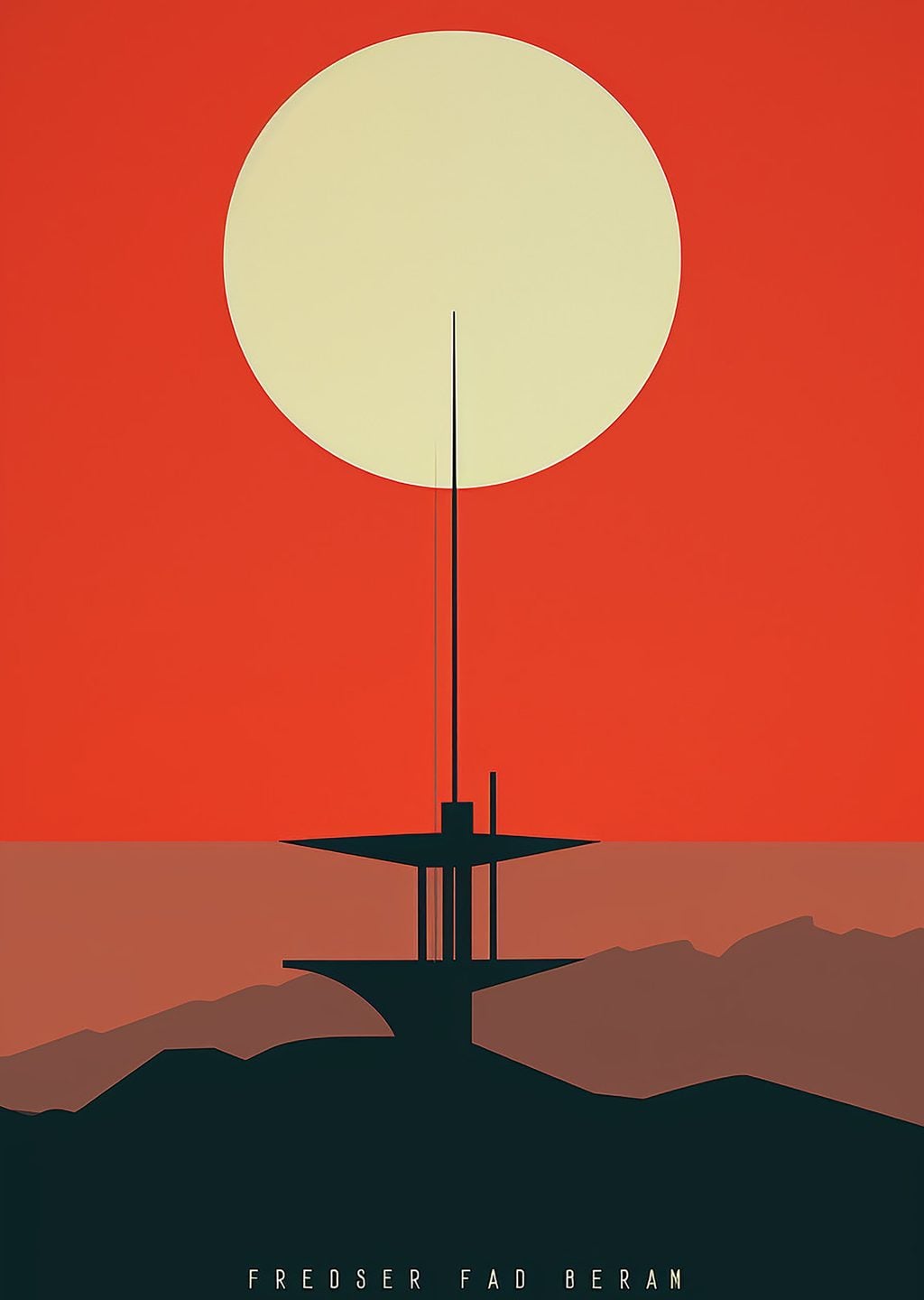 Soyut Sanat: Kırmızı Güneş ve Minimalist Yapı