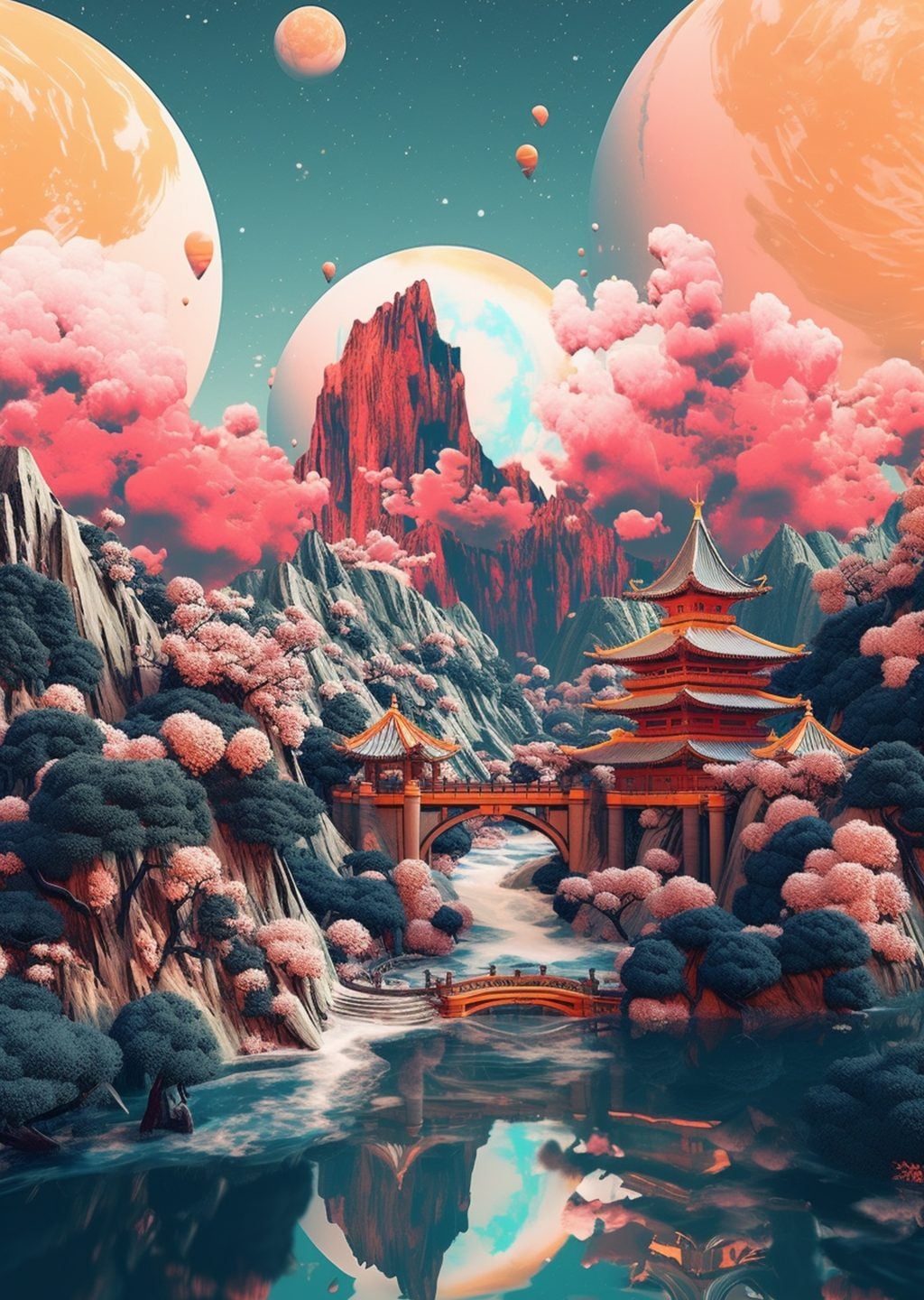 Pagoda ve Uzay Manzarası