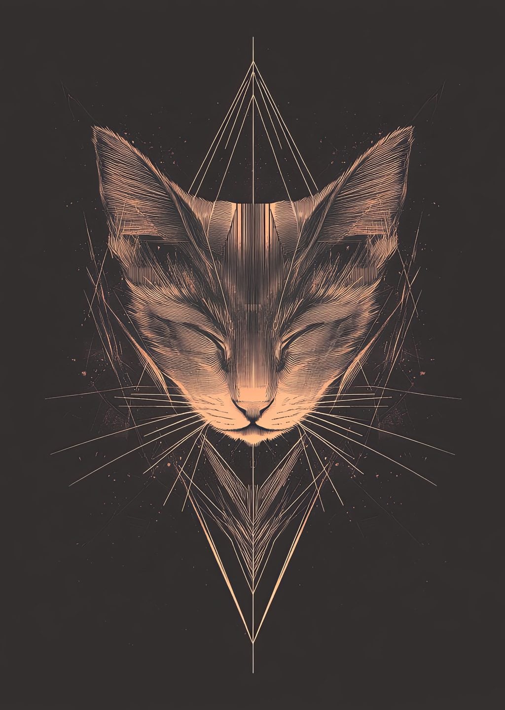 Geometrik Kedi Portresi