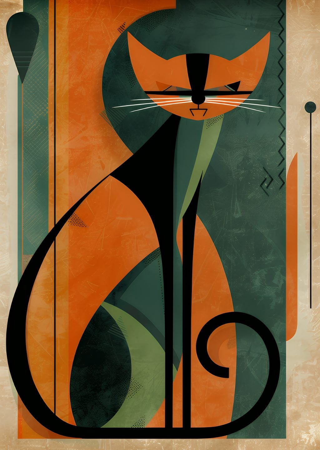 Soyut Sanat: Kedi İllüstrasyonu