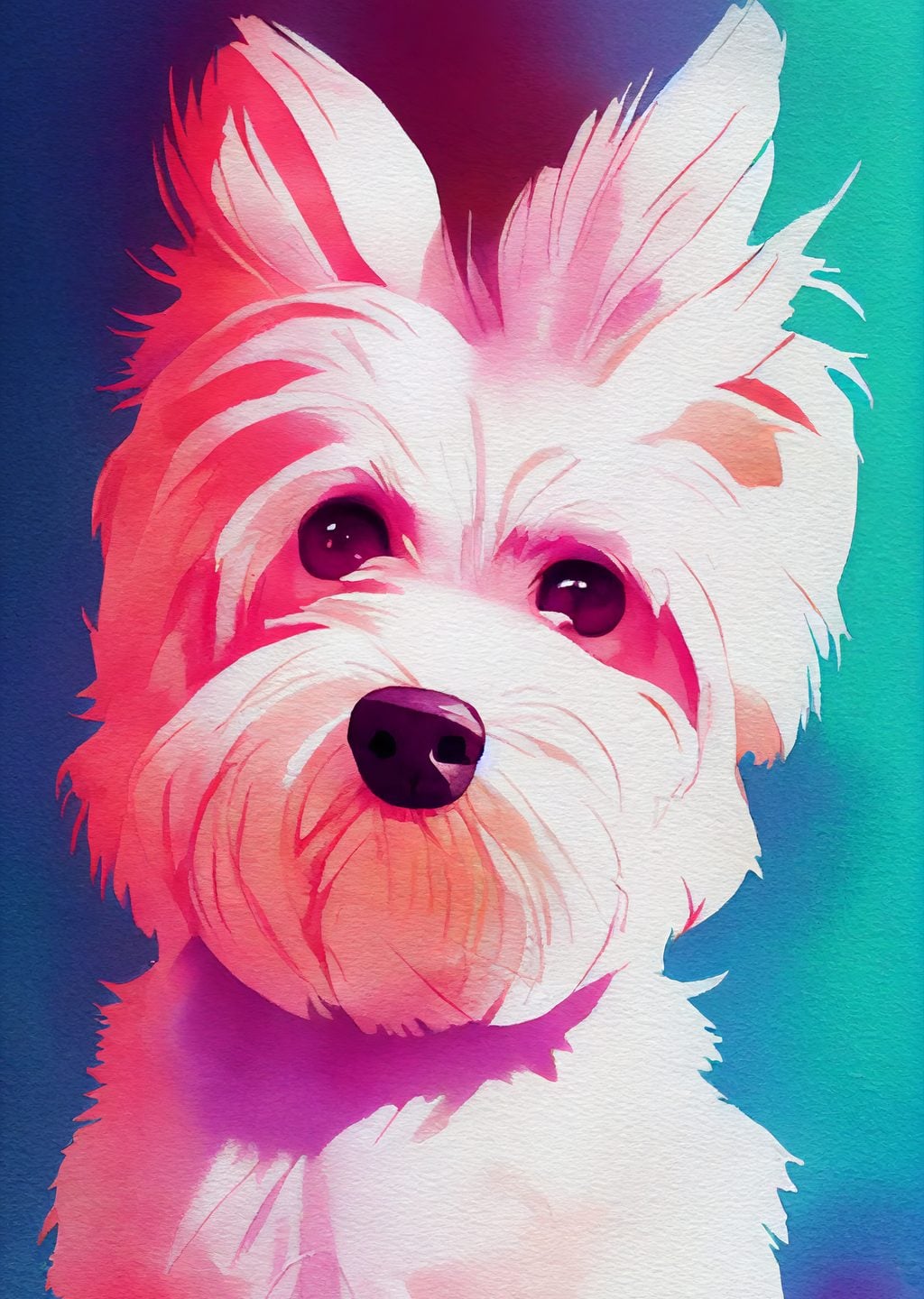 Sevimli Beyaz Köpek Portresi