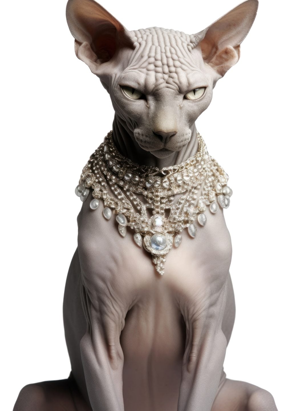 Takılı Sphynx Kedisi Portresi