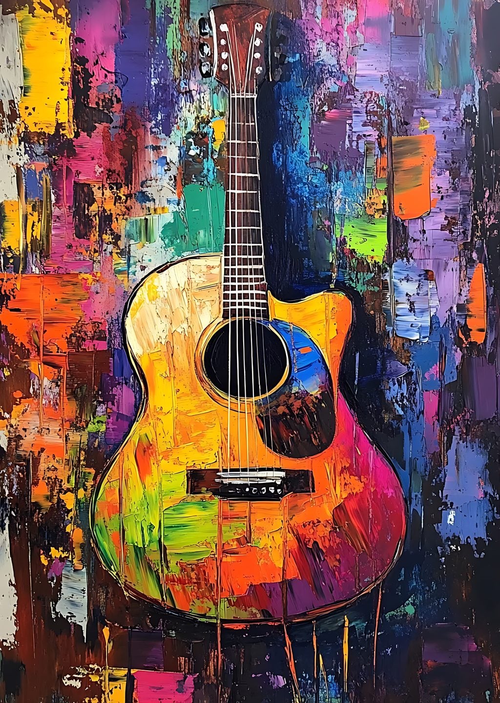 Renkli Akustik Gitar