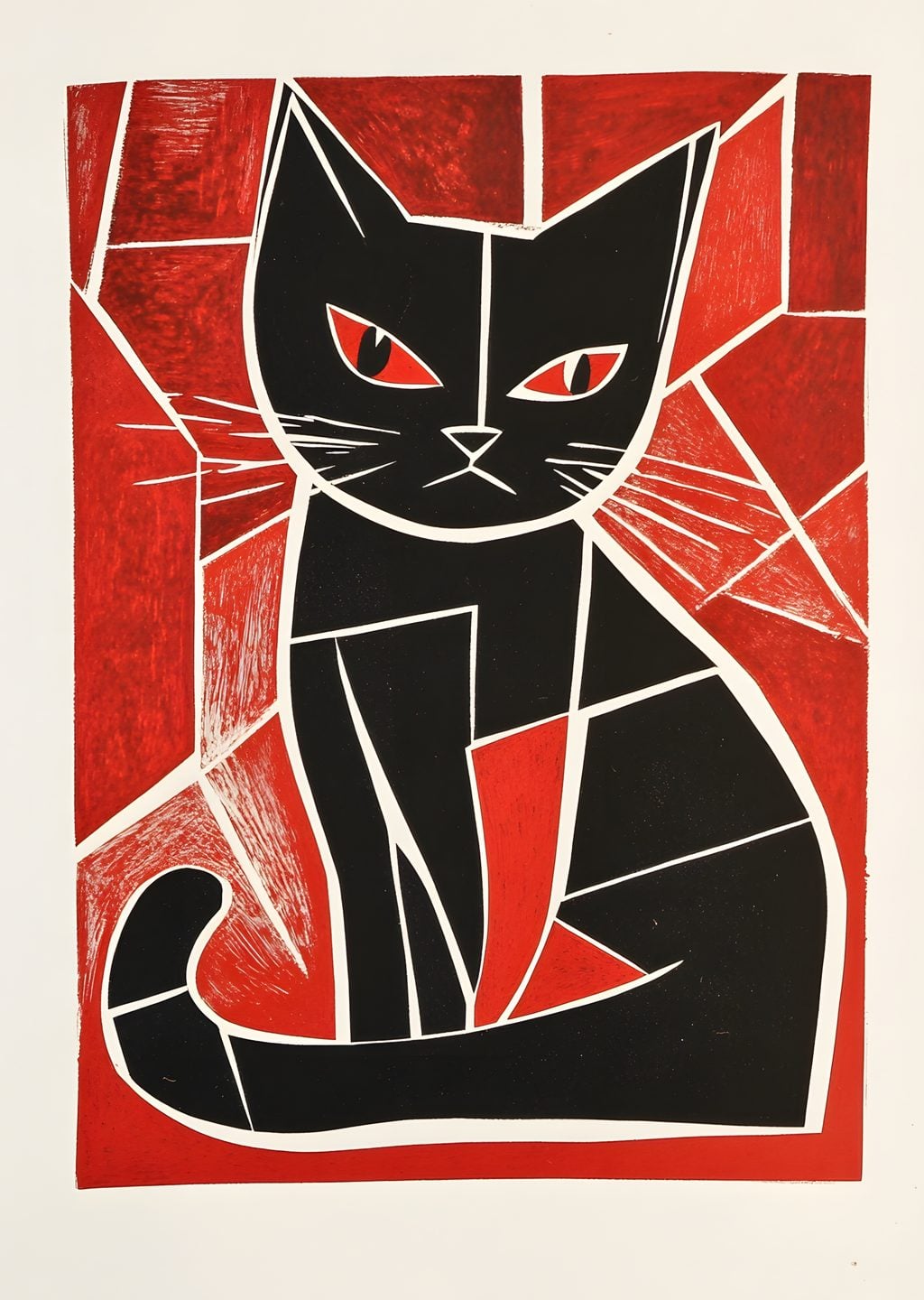 Geometrik Siyah Kedi