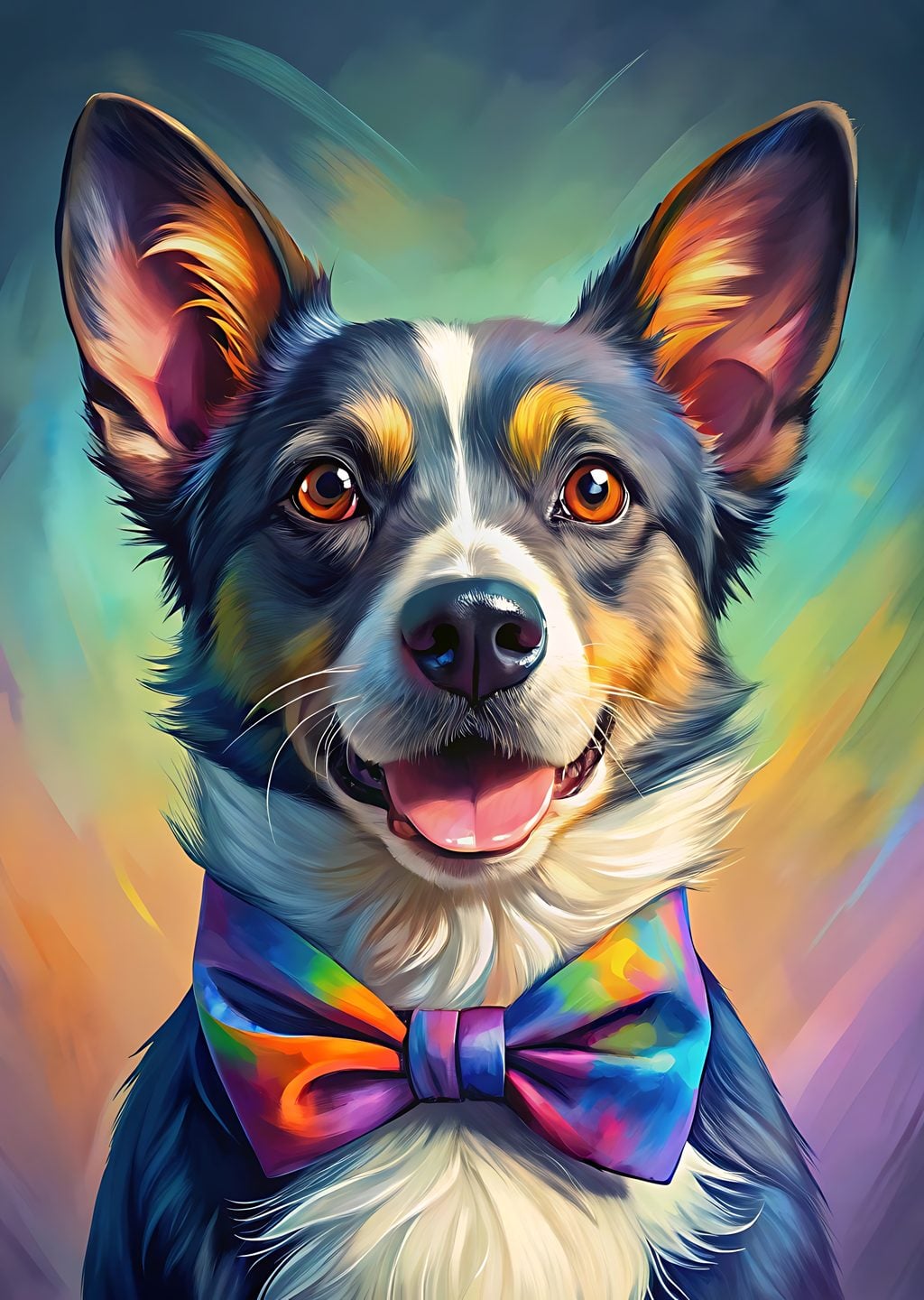 Renkli Papyonlu Köpek