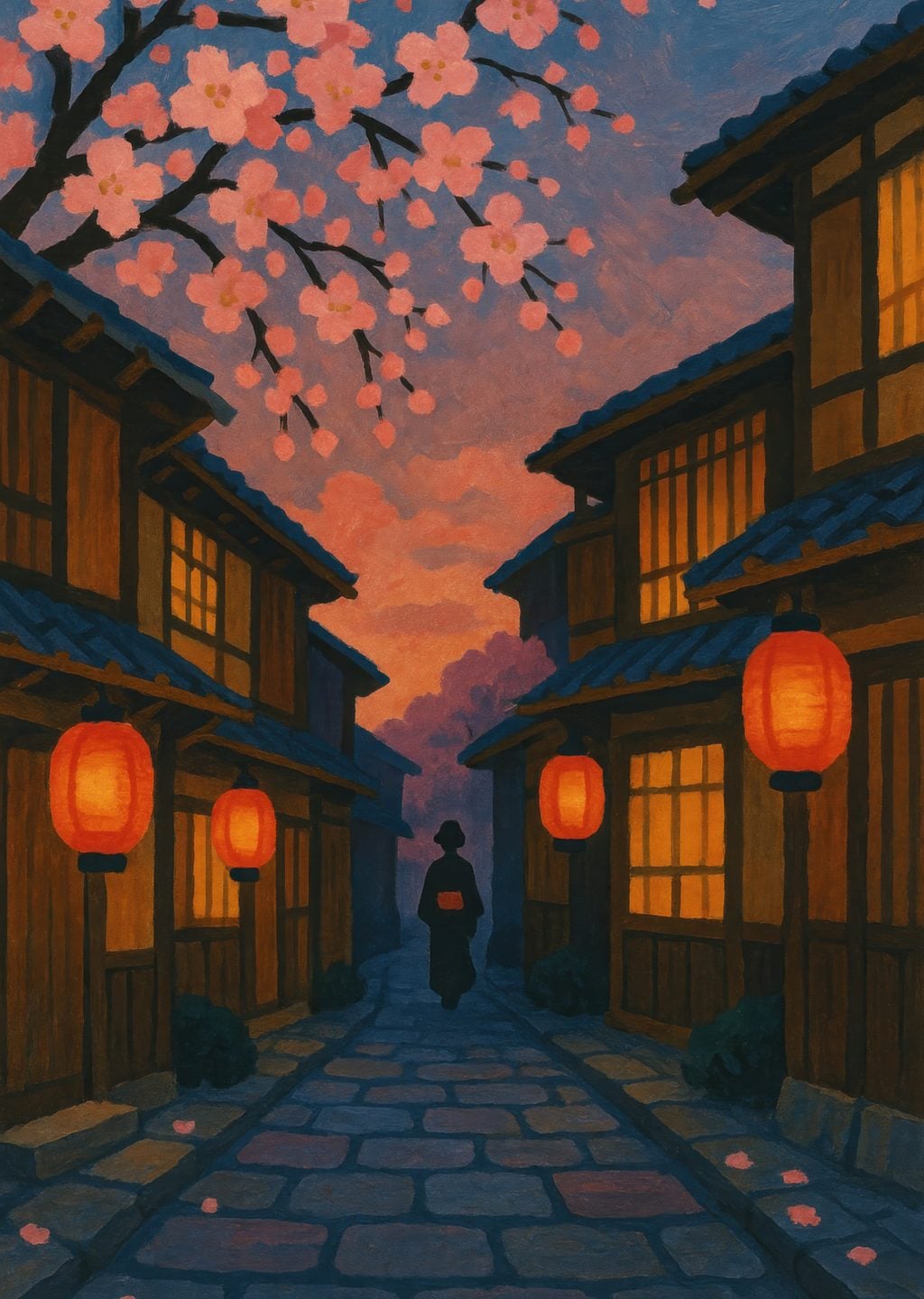 Geleneksel Japon Sokak Manzarası