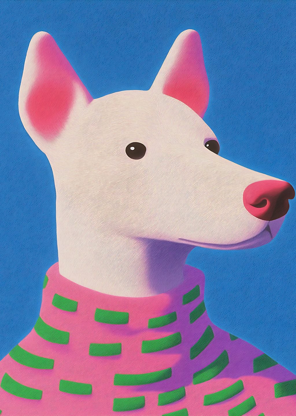 Soyut Sanat: Renkli Köpek Portresi