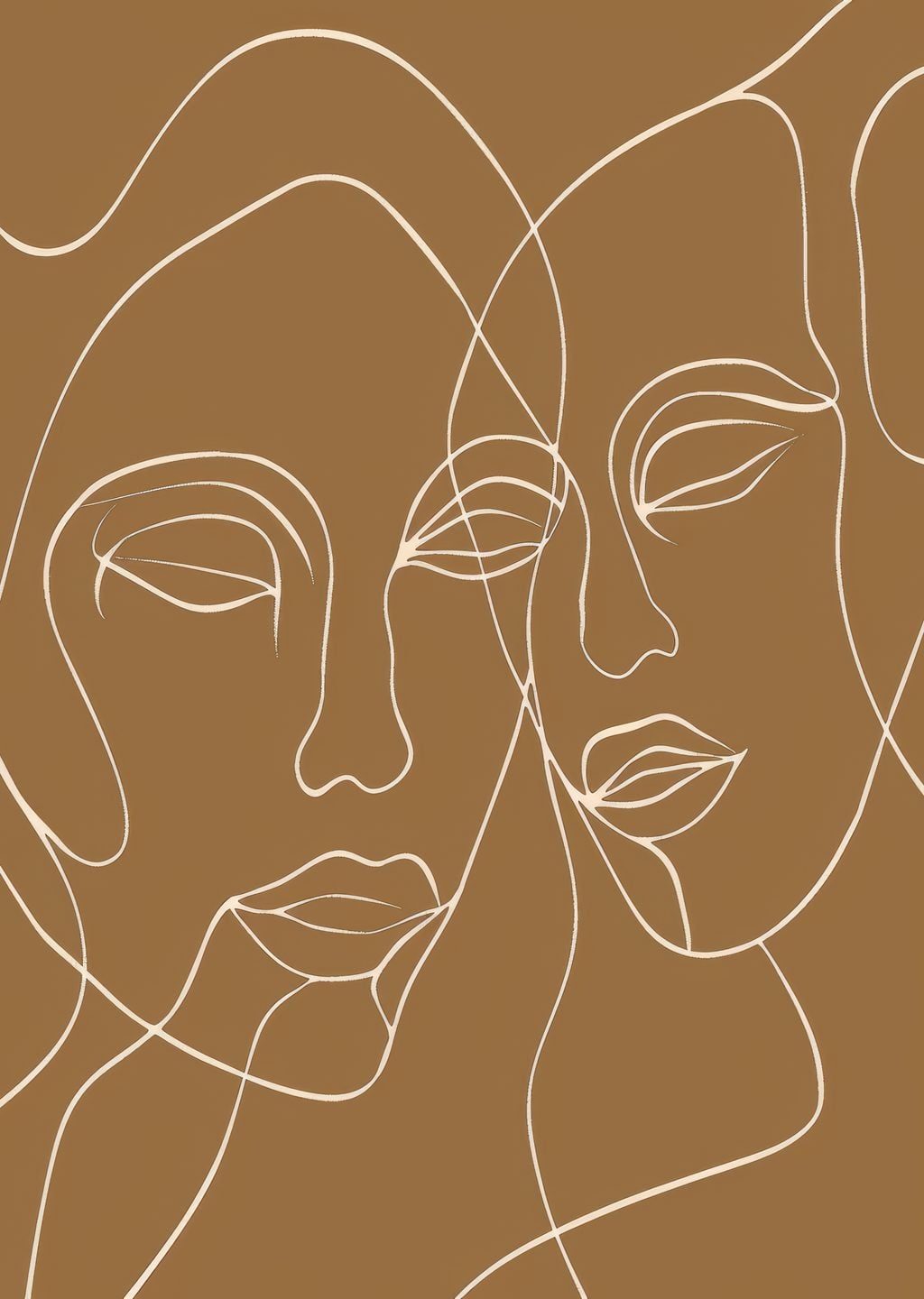 Soyut İki Yüz: Minimalist Çizim