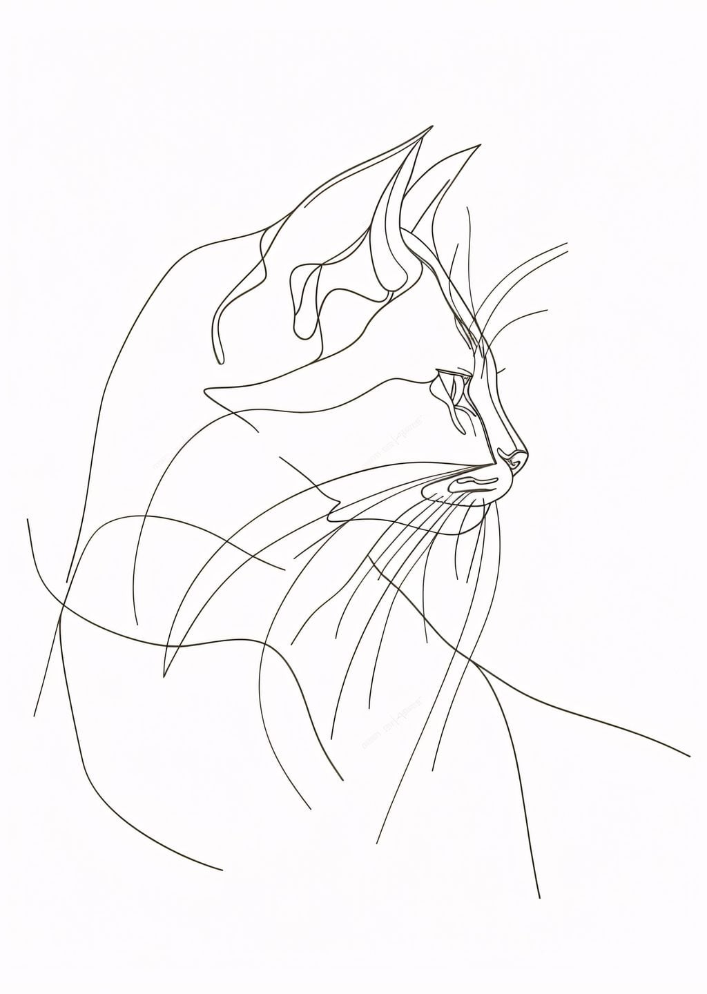 Minimalist Kedi İllüstrasyonu