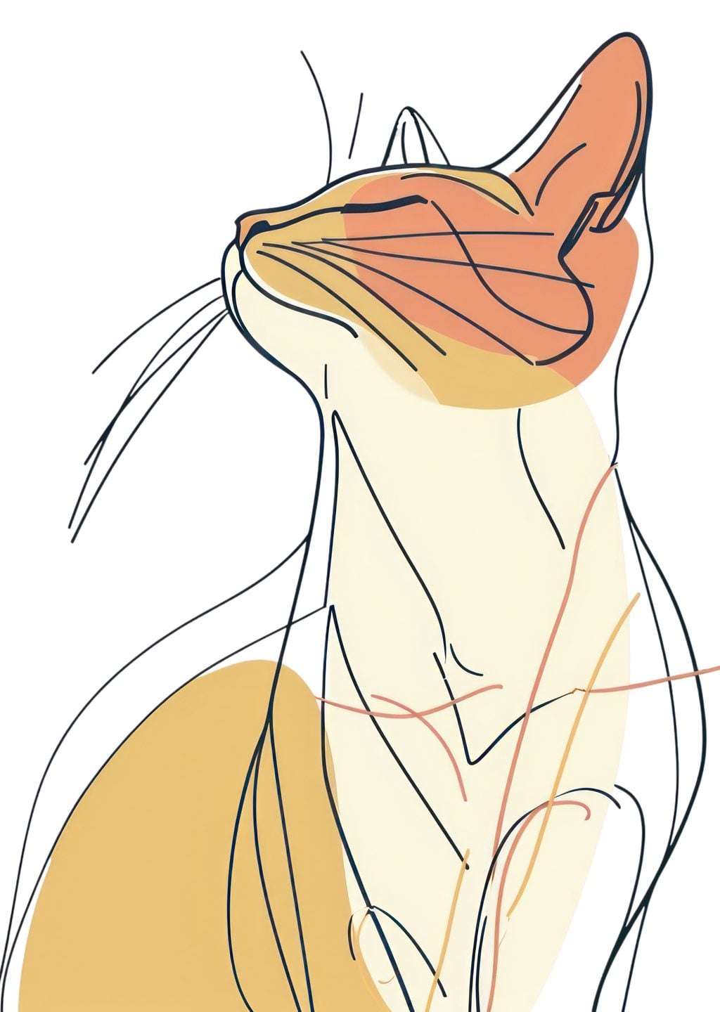 Minimalist Kedi İllüstrasyonu