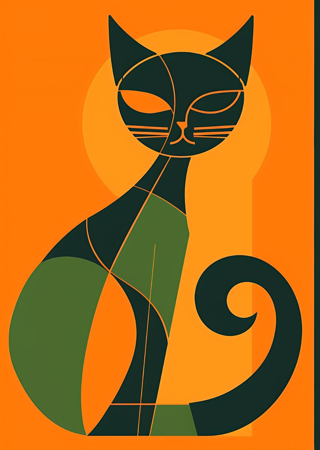 Geometrik Kedi Sanatı