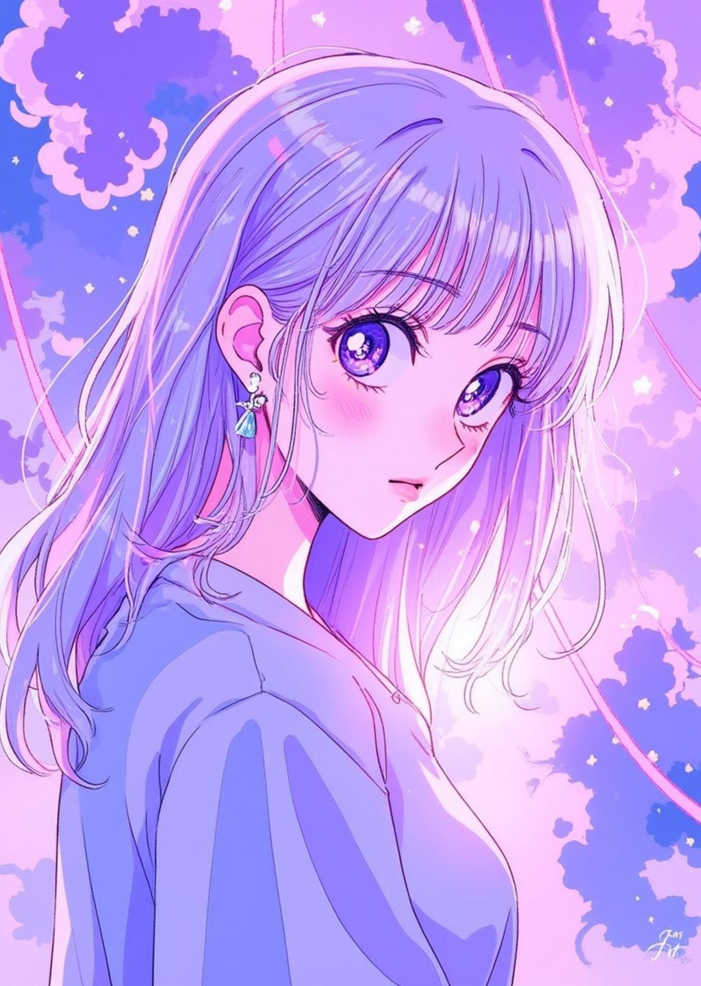Anime Karakteri: Mor Saçlı Kız