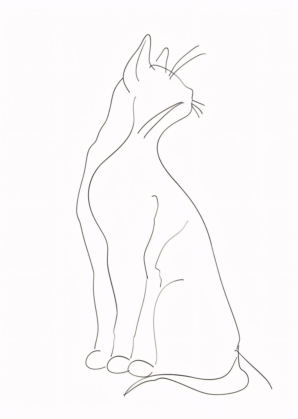 Minimalist Kedi İllüstrasyonu