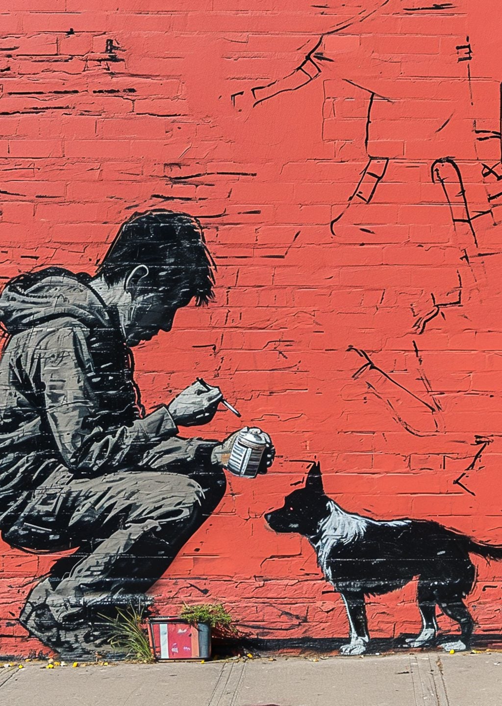 Banksy: Duvarın Yanında Adam ve Köpek