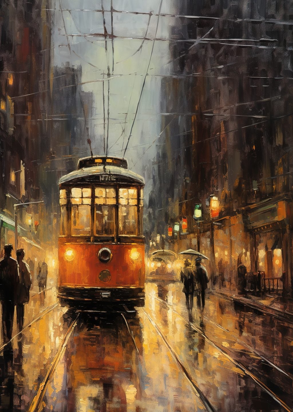 Yağmurlu Şehirde Tramvay